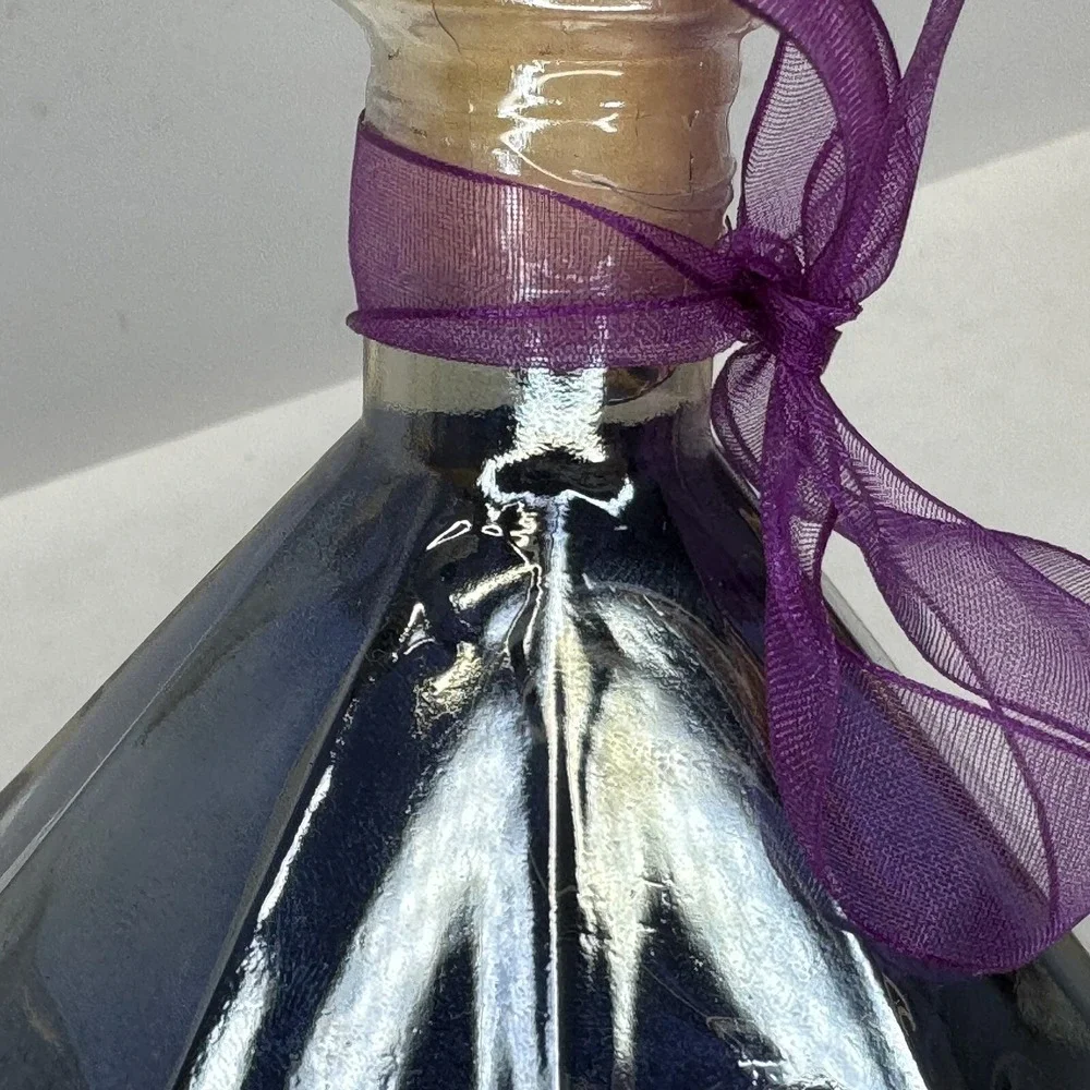Vintage Pier 1 Imports Bath Foam Made in‎ Italy Purple Glass Bottle Discontinued